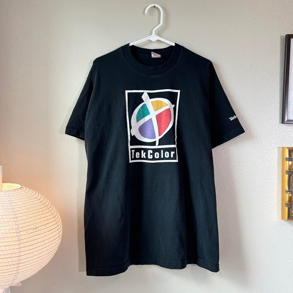 Vintage 90s Tektronix TekColor black promo graphic tee XL